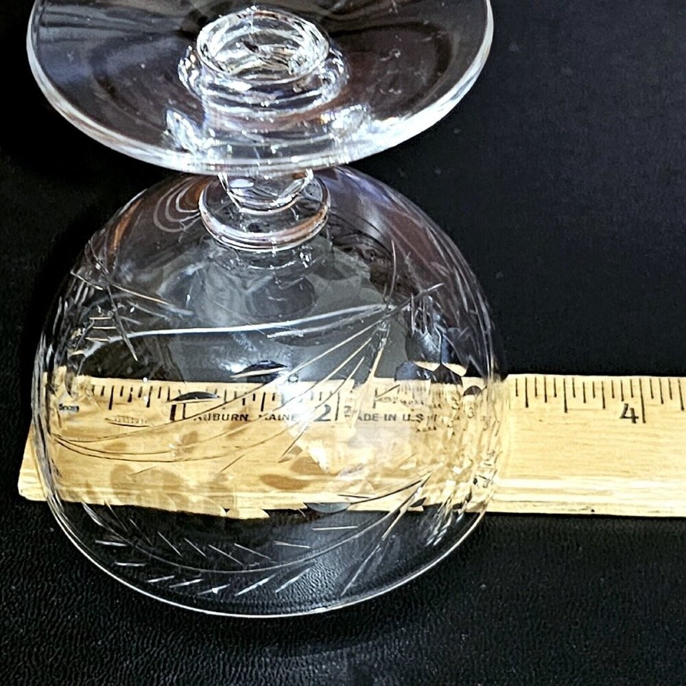 Cambridge Montrose Champagne Sherbet Glass stemware 3" short stem 4oz botanicals - Picture 12 of 12